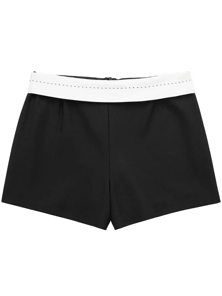 Faionable Pantaloni casual con risvolto allentato per donna Pantaloni ort sottili regolari stagione primaverile Altro materiale 00%