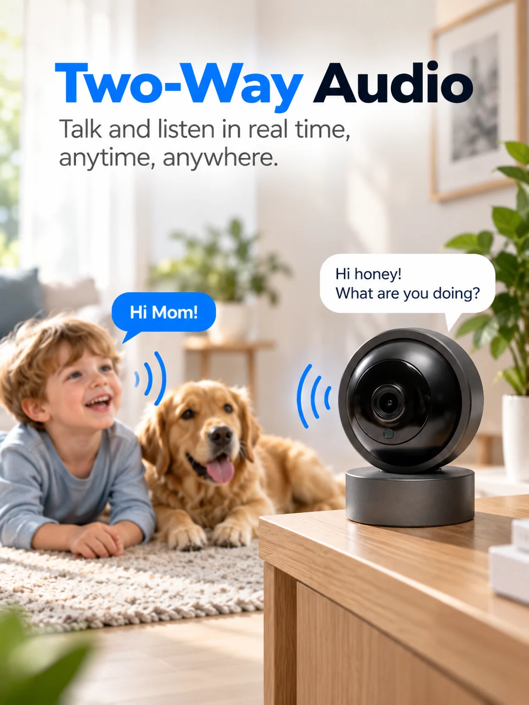 5MP Portable Tuya Smart WiFi Security Camera Motion Detection Two Way Audio IR Night Vision Wireless Surveillance Camera
