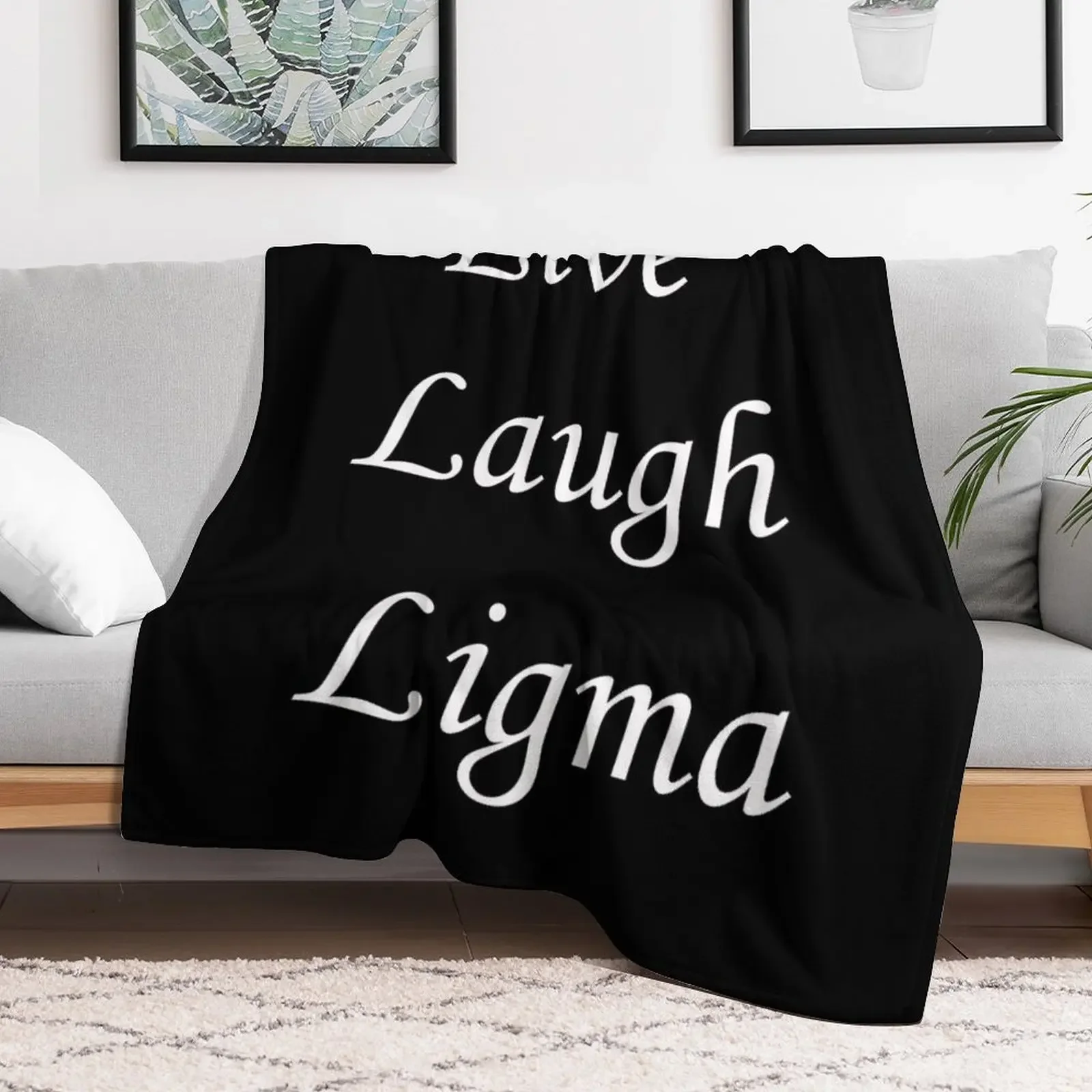 Live Laugh Ligma Throw Blanket Cute Hairy Blankets