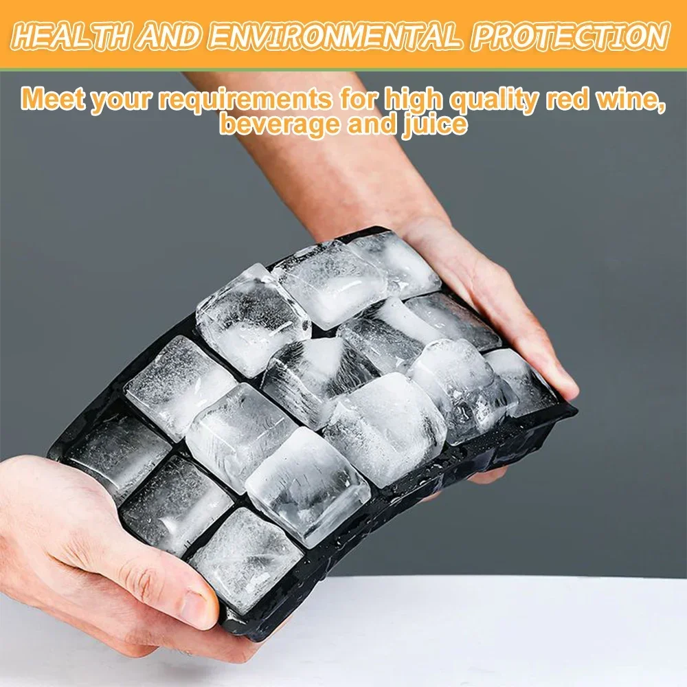 Ice Making Mold with Cover Silicone Ice Cube Foreign Wine Square Ice Hockey Model Ice Box Bar Whisky Ice Cube Kitchen Tools image 3