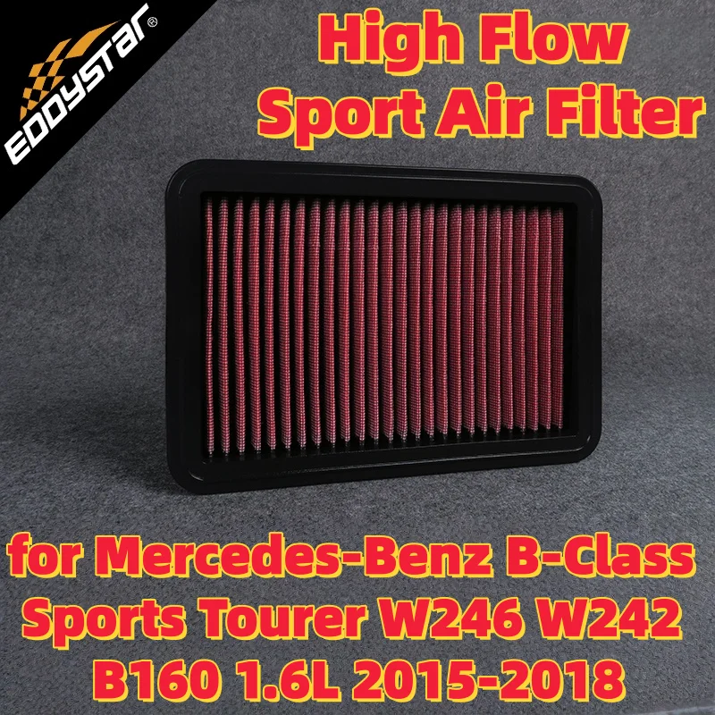 

Спортивный воздушный фильтр с высоким расходом для Mercedes-Benz B-Class Sports Tourer W246 W242 B160 1.6L 2015-2018 моющиеся гоночные впускные фильтры