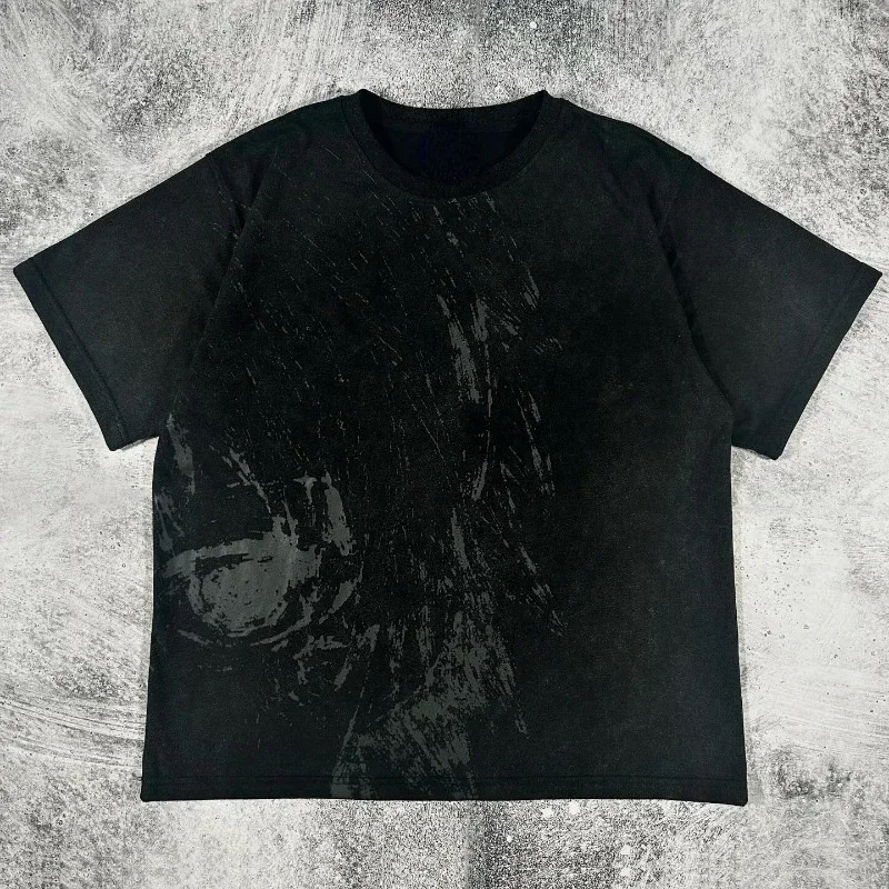 Men Gothic Skeleton Print T shirt With Crew Neck Loose Shirt 2000s Clothing Couple Top Versatile Retro Pop Street Hip Hop image 5