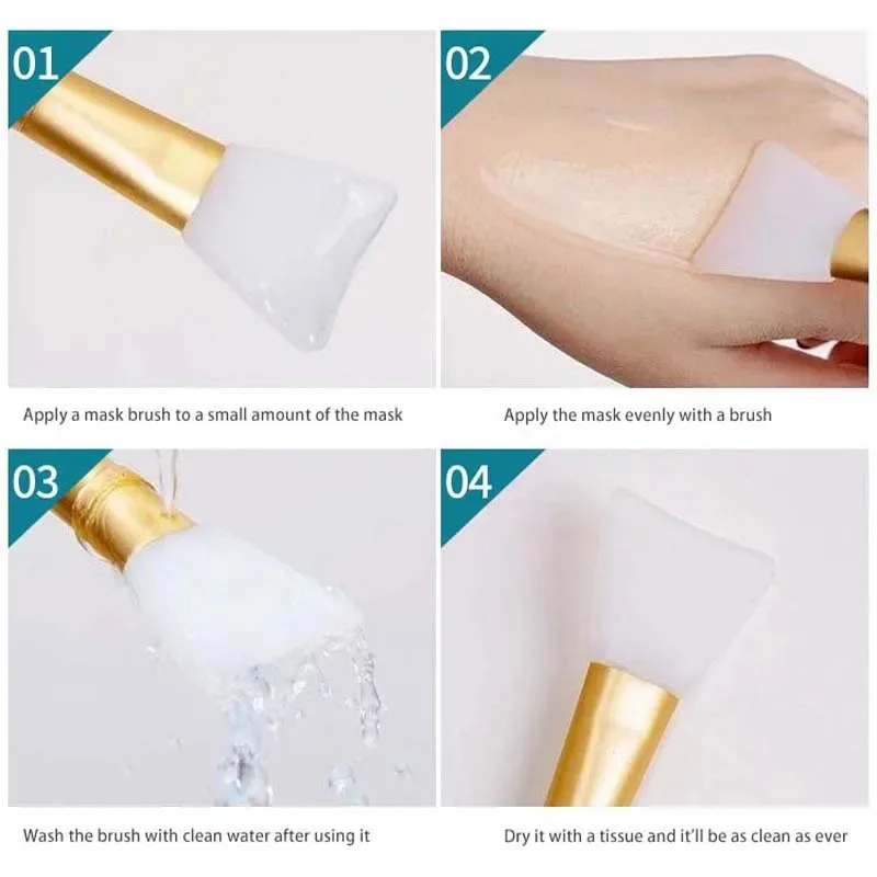 Siliconen gezichtsmaskerborstel Gezicht Huidverzorgingshulpmiddel Zachte kop DIY Modderfilm Aanpassingsborstel Hellende staart Gezicht schoonheidshulpmiddelen aanbrengen