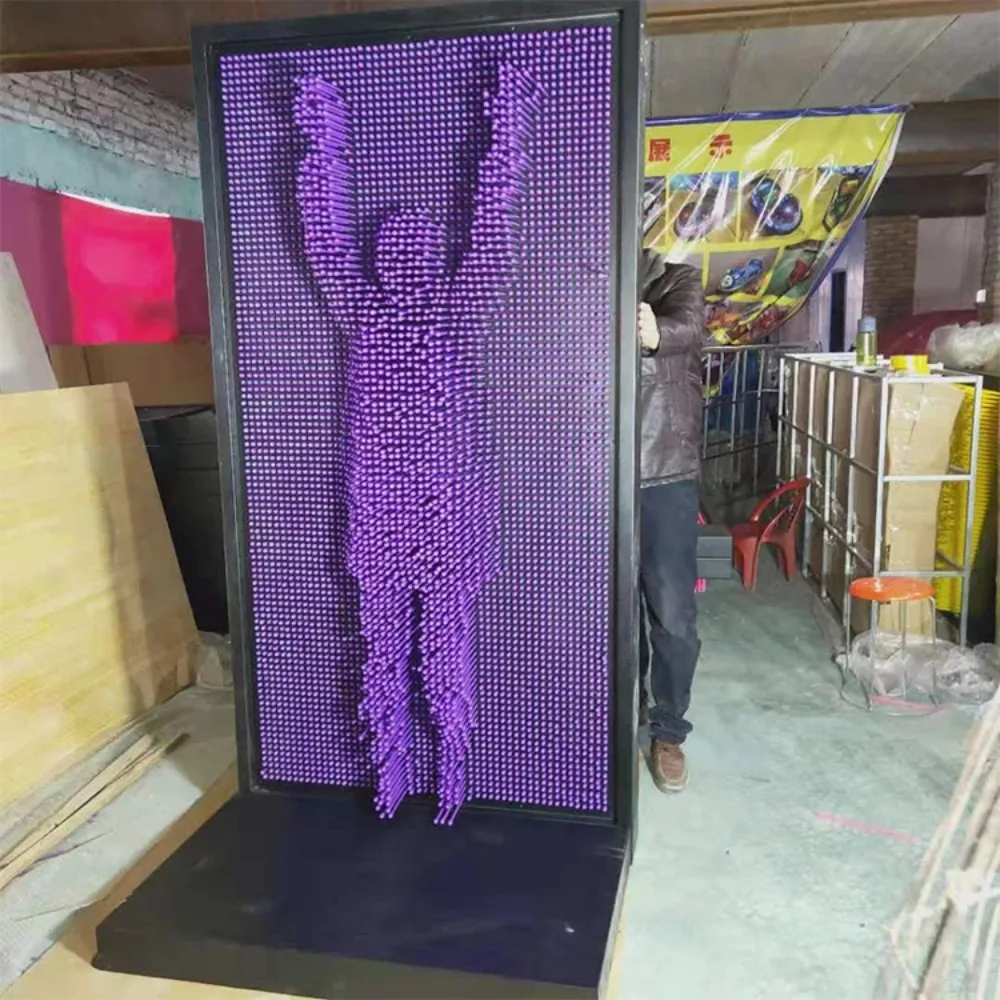 Large 3d Pin Art Sculpture 3d Needle Carving Wall Carnival Amusement Park Interactive Props 3d Needle Carving Wall
