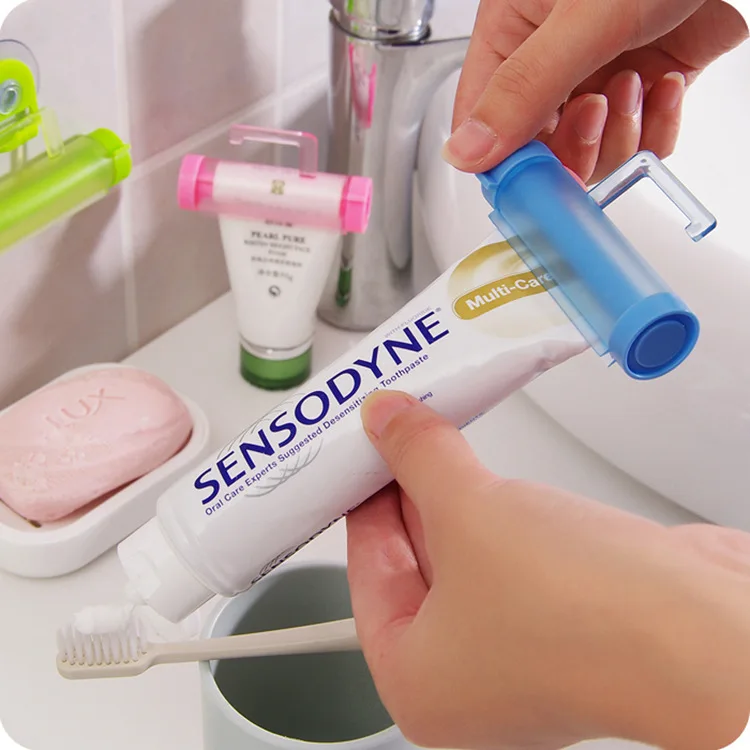 Suction Cup Hook  Plastic Rolling Tube Squeezer Toothpaste Dispenser Sucker Holder Dental Cream Bathroom Manual Dispenser