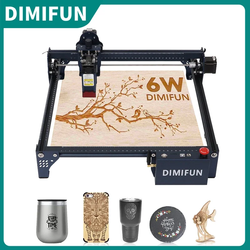 DM6 Laser Engraving Machine for Beginners - 6W Cutter with Phone Connection, DIY Kit for Woodworking and Metal Engraving