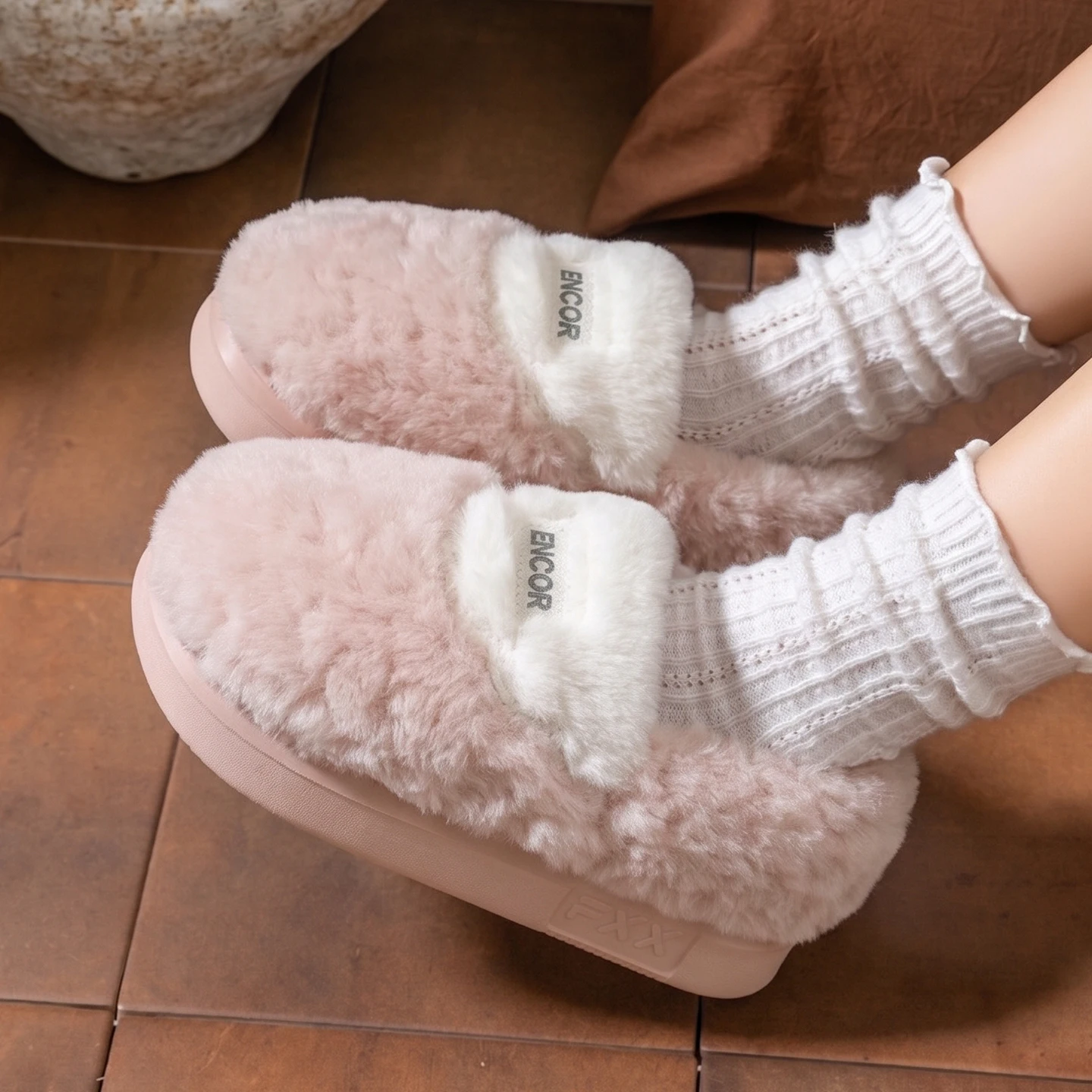 Winter Super Warme Hausschuhe für Damen und Herren, dicke Sohle, Plüsch, weich, bequem, für drinnen, Baumwolle, flauschig, Paar-Schuhe, Freizeit – Detail 19