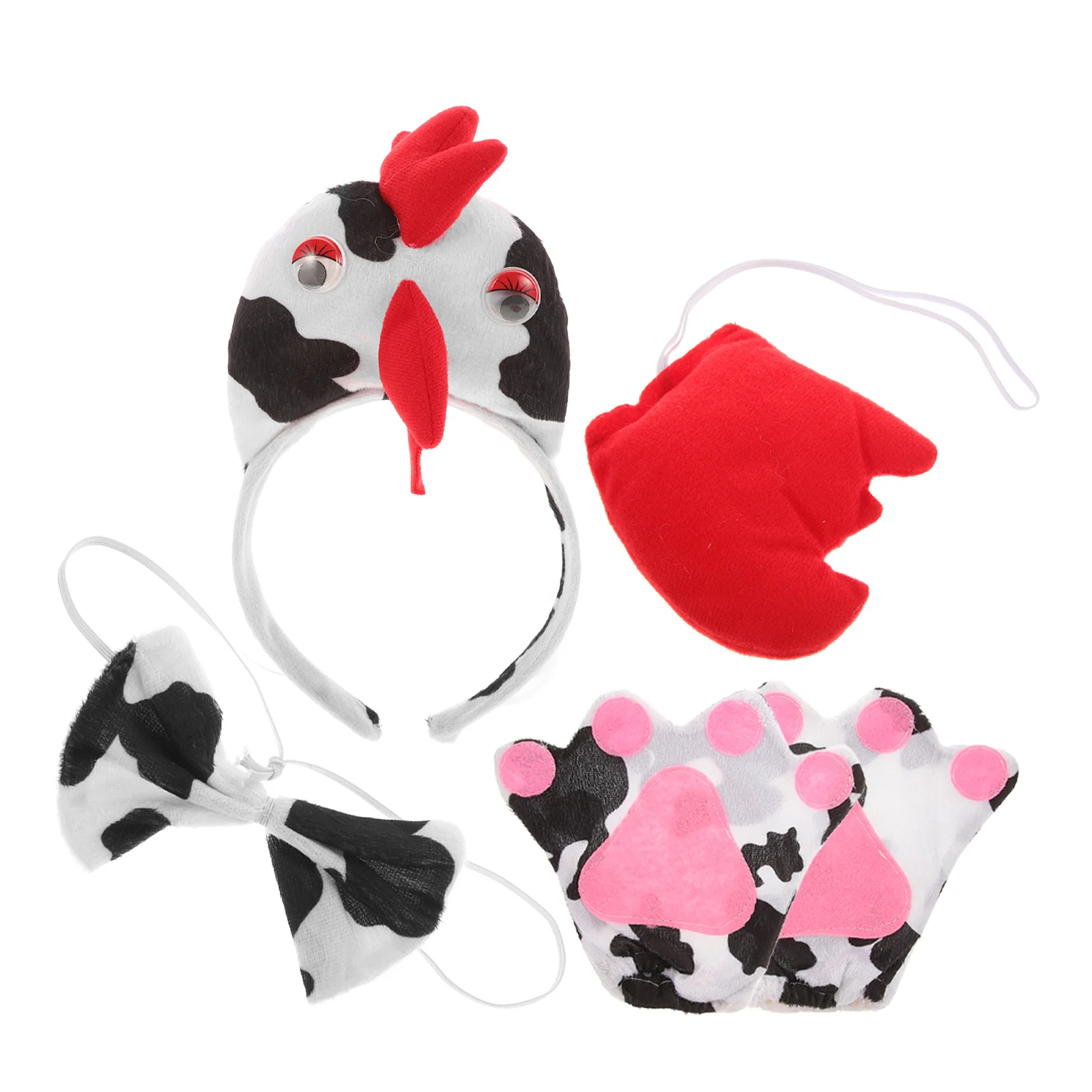 

1Set Lightweight Comfortable Chick Animal Cosplay Headband Tail Set for Parties Photo Props Chick Ear Headband