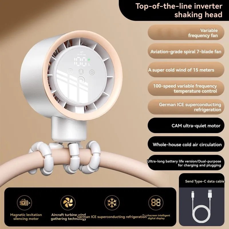 

【ELEVATE LIFE】USB перезаряжаемый портативный вентилятор для коляски, 100-скоростной дисплей, мини-вентилятор с клипсой для детской кроватки