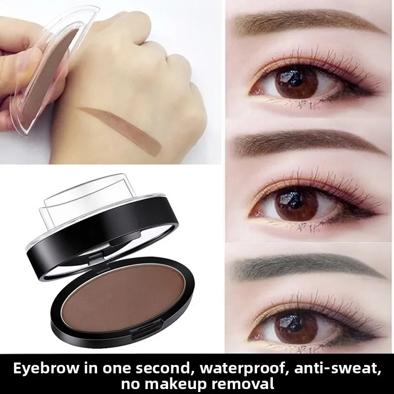 Augenbrauen-Puderstempel, natürliche, gebogene Form, für schnelles Augenbrauen-Make-up, wasserfeste Puderpalette für Augenbrauen, Augenbrauen-Tönung, Make-up-Werkzeug. – Detail 3