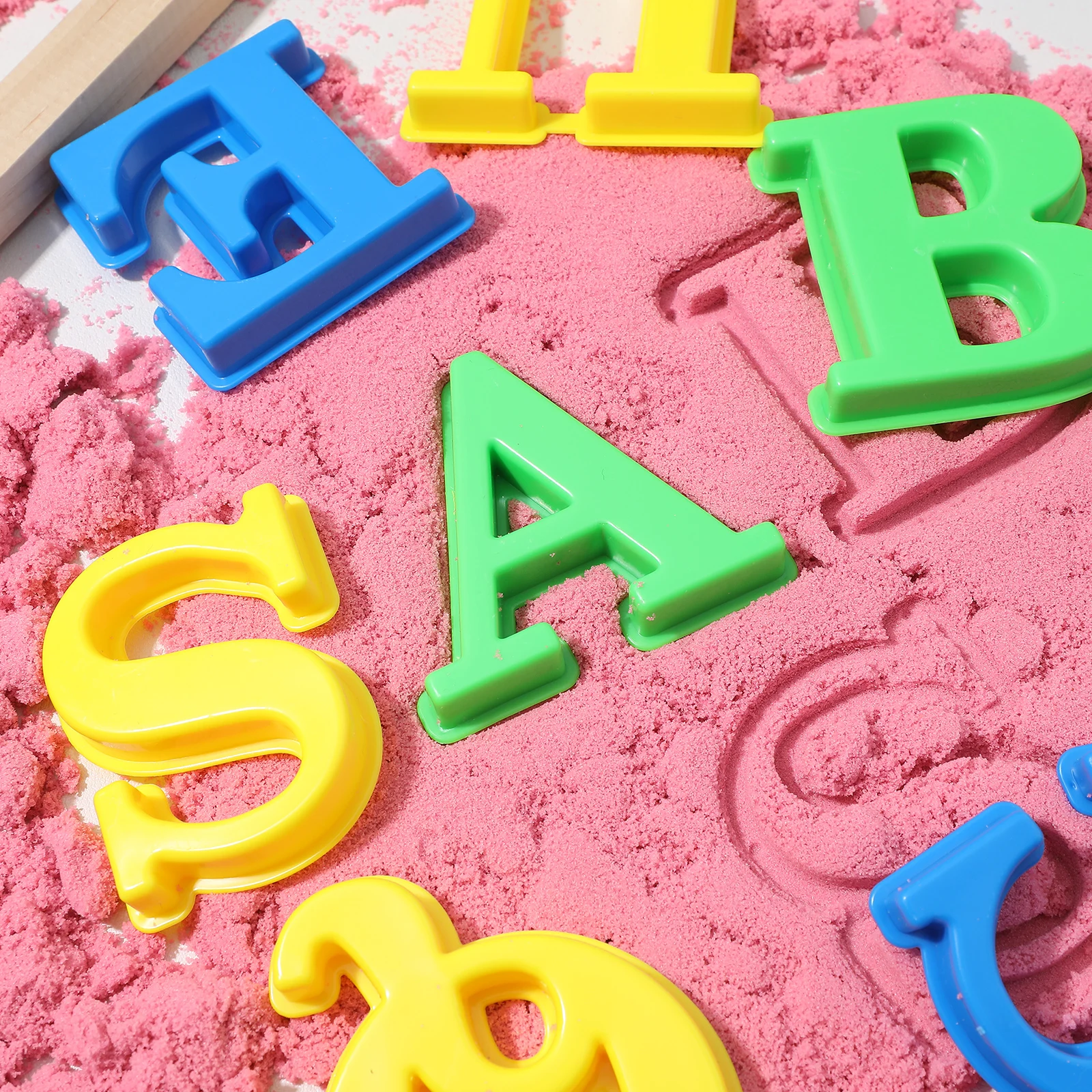 26Pcs Sand Molding Kits Brightly Colored Alphabet Shapes for Childrens Outdoor Beach Play Learning Language Skills At Home