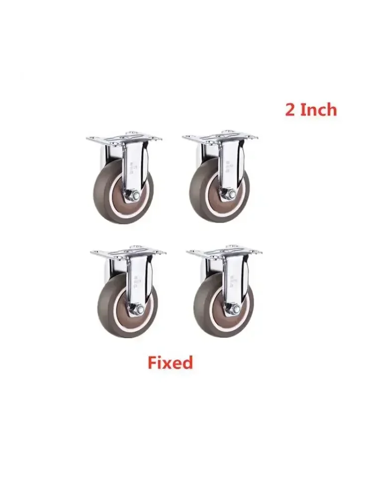 

4 Pcs/Lot 2 Inch Fixed Caster Rubber Mute Light Furniture Medical Shelf Ventilator Wheel