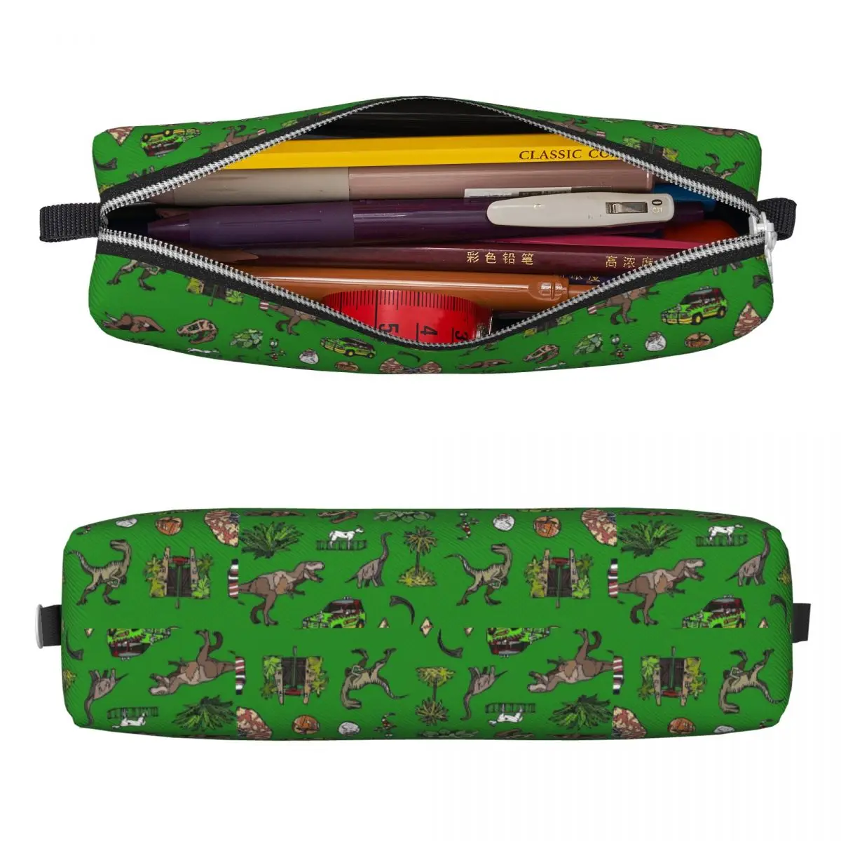 Estuches de lápices de dinosaurio Rex con motivo jurásico, caja de bolígrafos, bolsa de gran capacidad, suministros escolares, regalo para niños