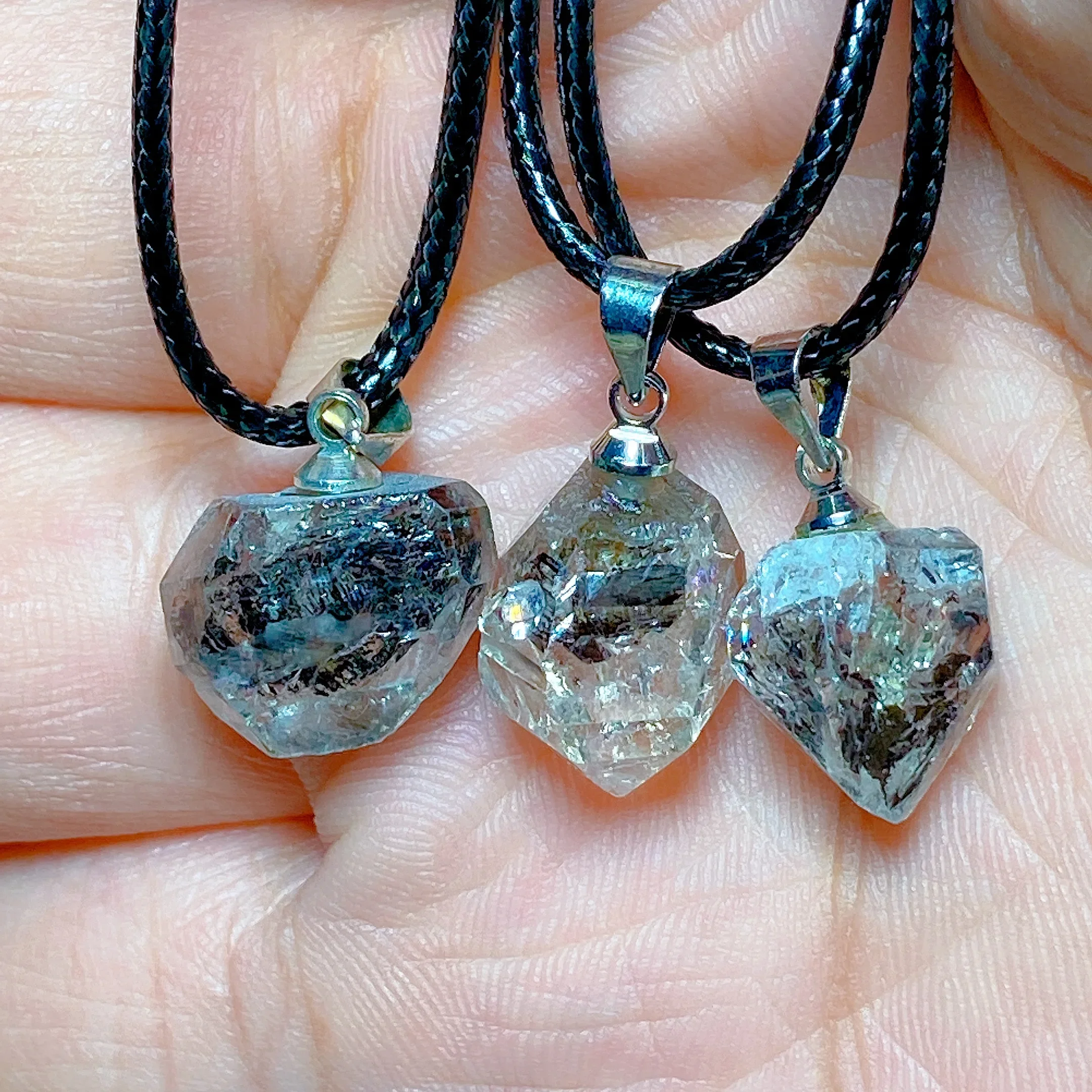 Natural Crystal Herkimer Diamond Accessory Hang Stone Gemstones Mineral Energy Reiki Home Decorations Gift Ore Crystals