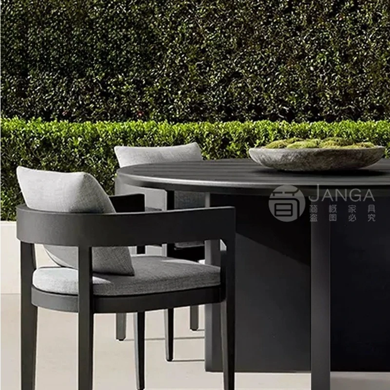 

Садовые столы и стулья из алюминиевого сплава для виллы, террасы, солнечной комнаты, уличные водонепроницаемые столы и стулья с защитой от солнца для отелей и гостевых домов