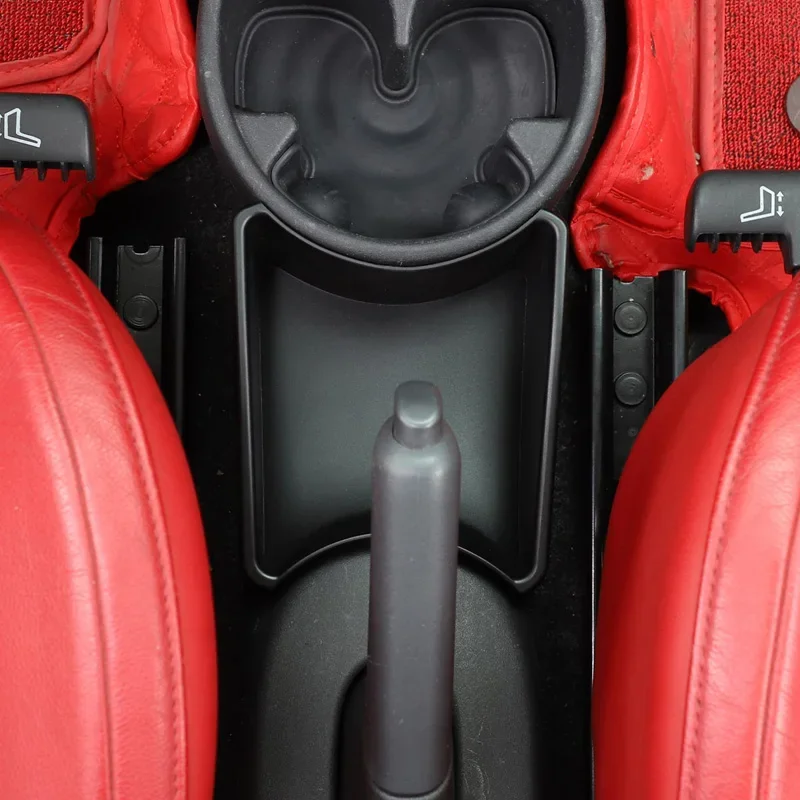 

1Pcs ABS black For 2011-2015 Fiat 500 car styling central control gear panel handbrake storage box mobile phone tray auto parts