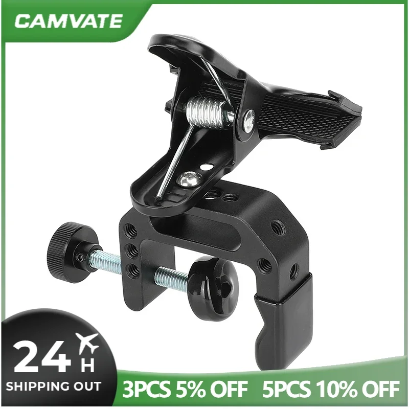 Camvate C-Clamp Camera Mount Met Metalen Lente Clip Klem Voor Fotografie Video Rig Monitor Led Light Smartphone Clip ondersteuning