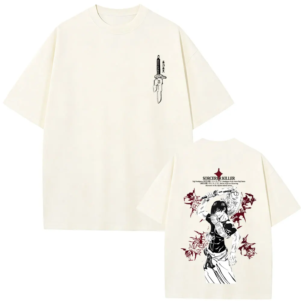 Anime Jujutsu Kaisen Fushiguro Toji Sorcerer Killer T-shirt Men Women Casual Cotton T Shirts Men's Manga Oversized Streetwear