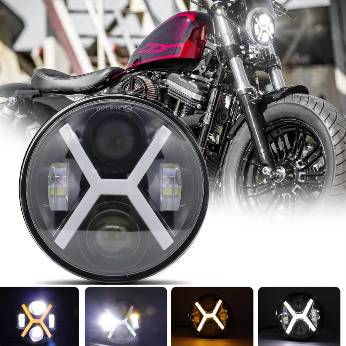 

5.75 Inch LED Headlight 5 3/4" led DRL 40W Motorbike Headlights Off road Vehicle Modification Front Headlamp Hi/Low Beam