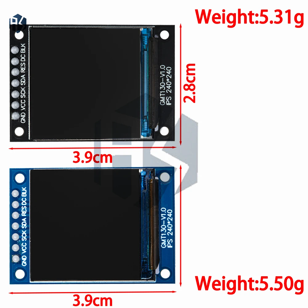 1,3-inch vierkant TFT-kleurendisplay: ST7789 LCD-module met 240×240 SPI-interface