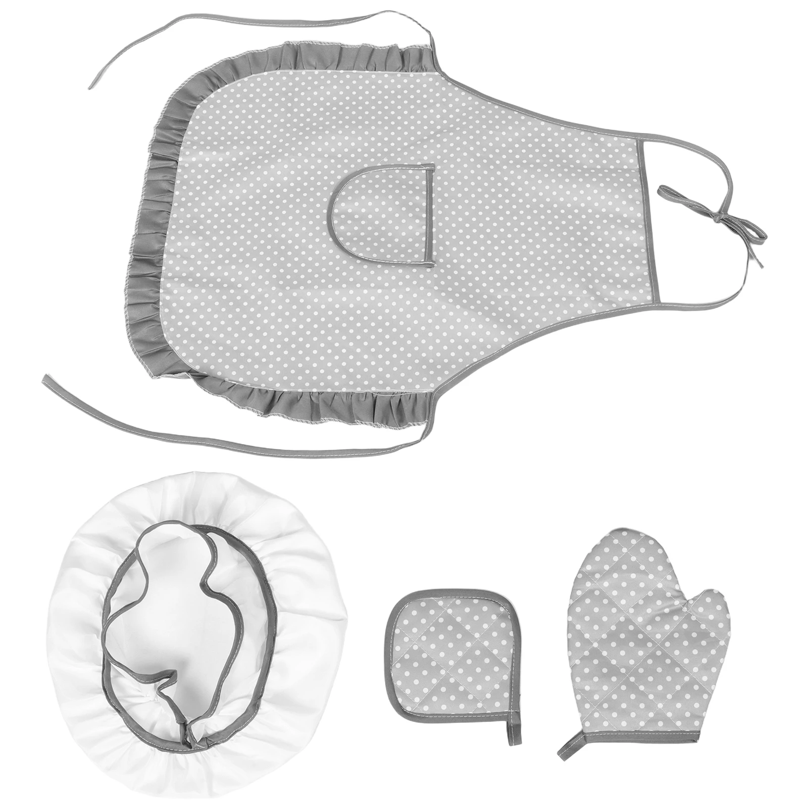 Conjunto de aventais infantis com chapéu, design adorável, material durável, experiência de culinária completa, fantasia de avental de cozinha para crianças