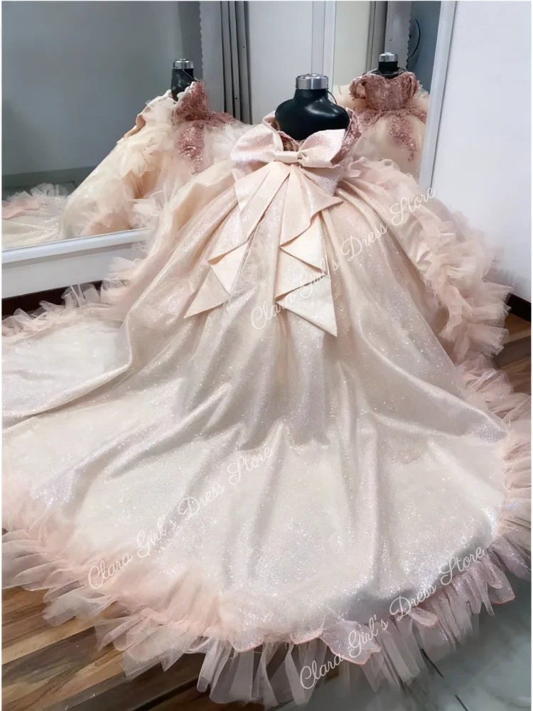 

Gorgeous Flower Girl Dress Tulle Fluffy Quality Applique Wedding Dresses Little Princess Girls Birthday Party Evening Gowns