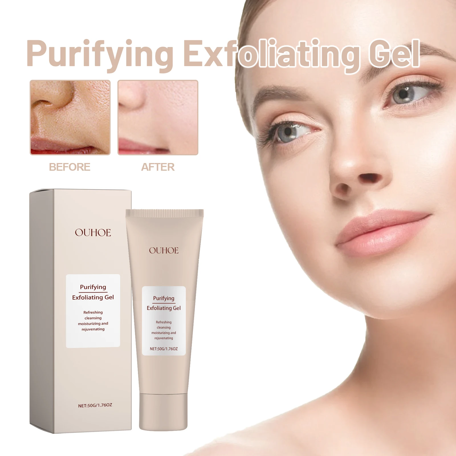 Exfoliante facial exfoliante nocturno OUHOE mejora el tono y la textura de la piel reduce los poros cuidado de la piel facial con ácido salicílico