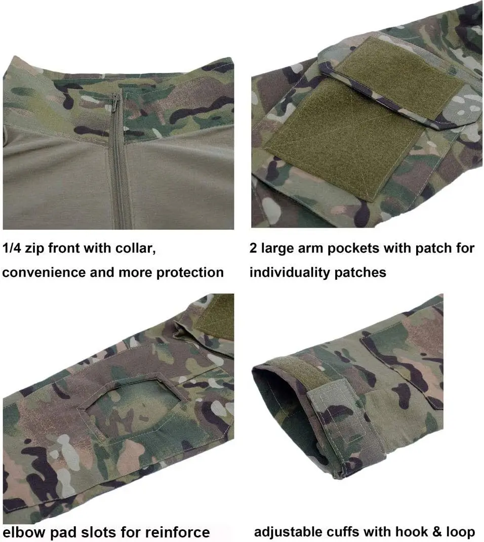 Traje táctico de rana para hombre, ropa, pantalones de camuflaje, adiestramiento al aire libre, caza, camisa transpirable de manga larga, traje de senderismo