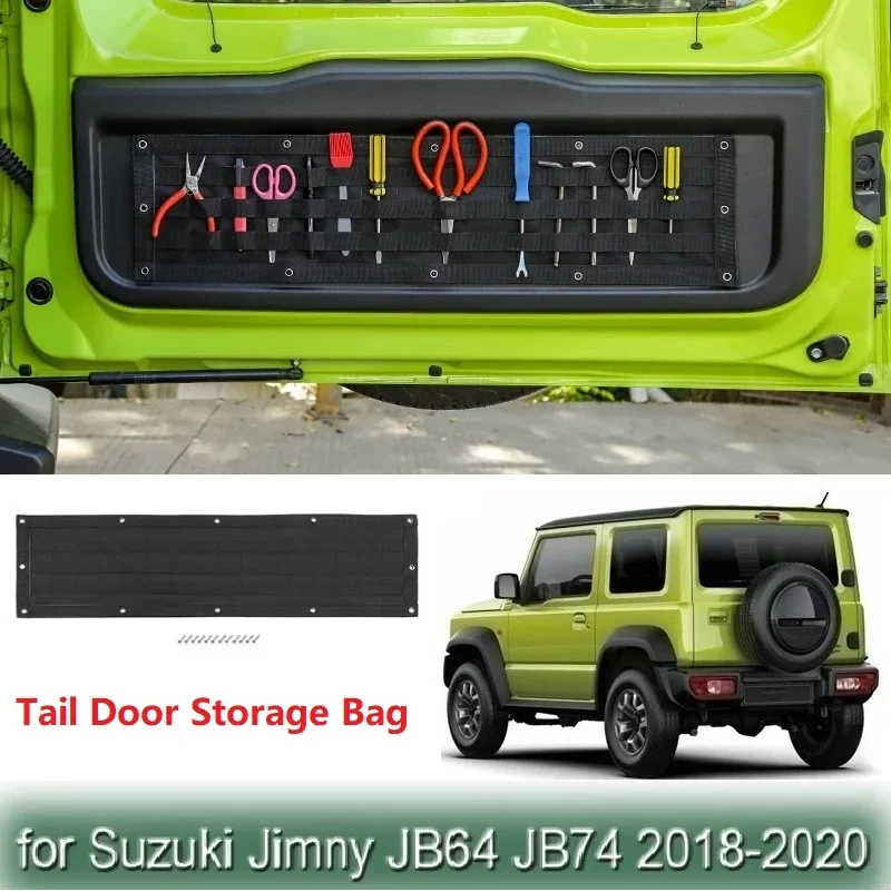 Borse portaoggetti per porta di coda di alta qualità Kit di attrezzi Organizer tappetino da campeggio per Suzuki Jimny JB64 JB74 2018-2021 accessori