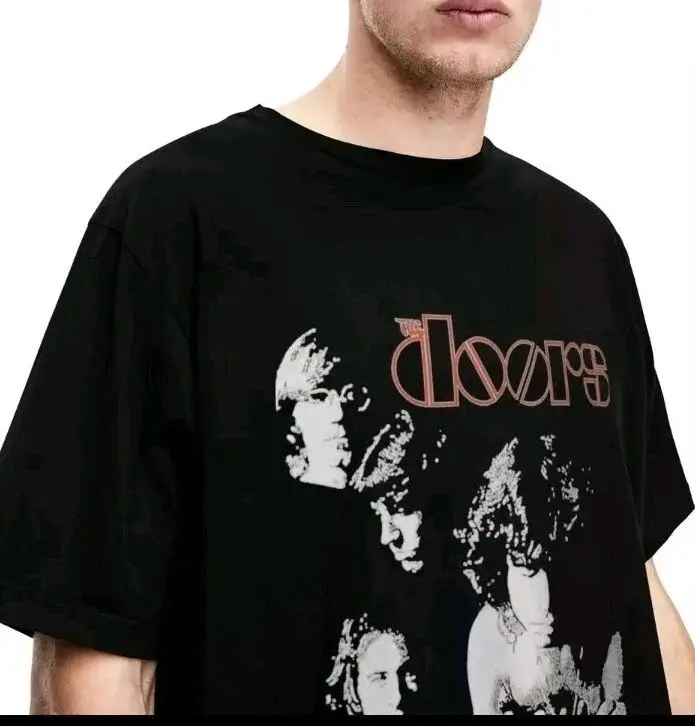 Herren T-Shirts The Doors 70er Rock N Roll Band Style T-Shirt Baumwolle Hochwertige lässige Mode Streetwear Grafik T-Shirts Unisex