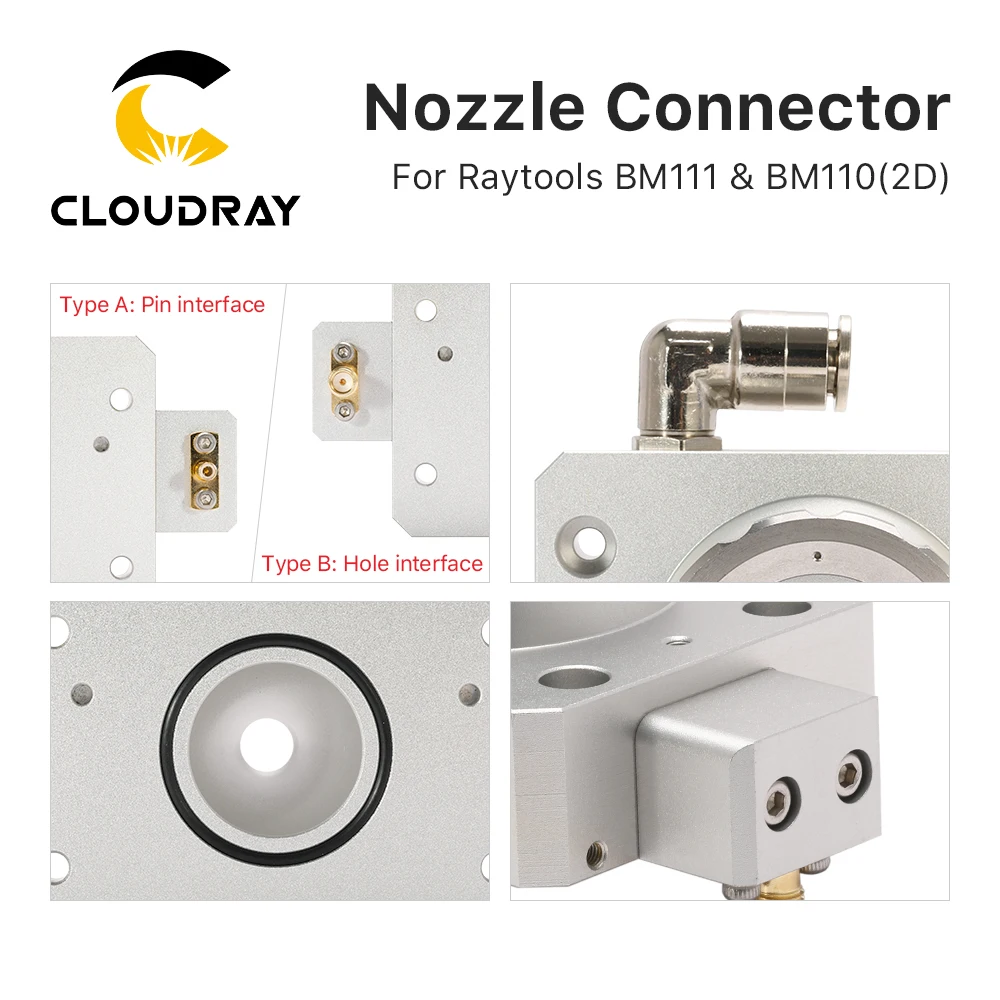 Imagem -05 - Cloudray-conector do Bocal para a Máquina de Corte Cabeça do Laser de Raytools Bm111 Bm110 Bm110 2d Laser da Fibra 1064nm