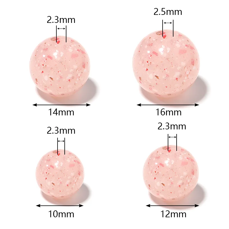 20/30pcs Acrylic Colored Dot Bead 10/12/14/16mm Round Loose Spacer Beads for Making Necklace Bracelets DIY Jewelry Accessories