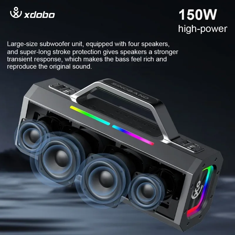 Yüksek güçlü Taşınabilir Ağır Bas Bluetooth Hoparlör 150 W Mikrofon Desteği Enstrüman Ses Sistemi Ev Sineması HIFI Boombox