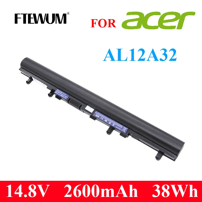 

FTEWUM Battery 4 Cells 38Wh 14.8V 2600mAh for Acer AL12A32 For Aspire V5-431 V5-531 V5-471 V5-571 V5-571G V5-431G V5-571PG