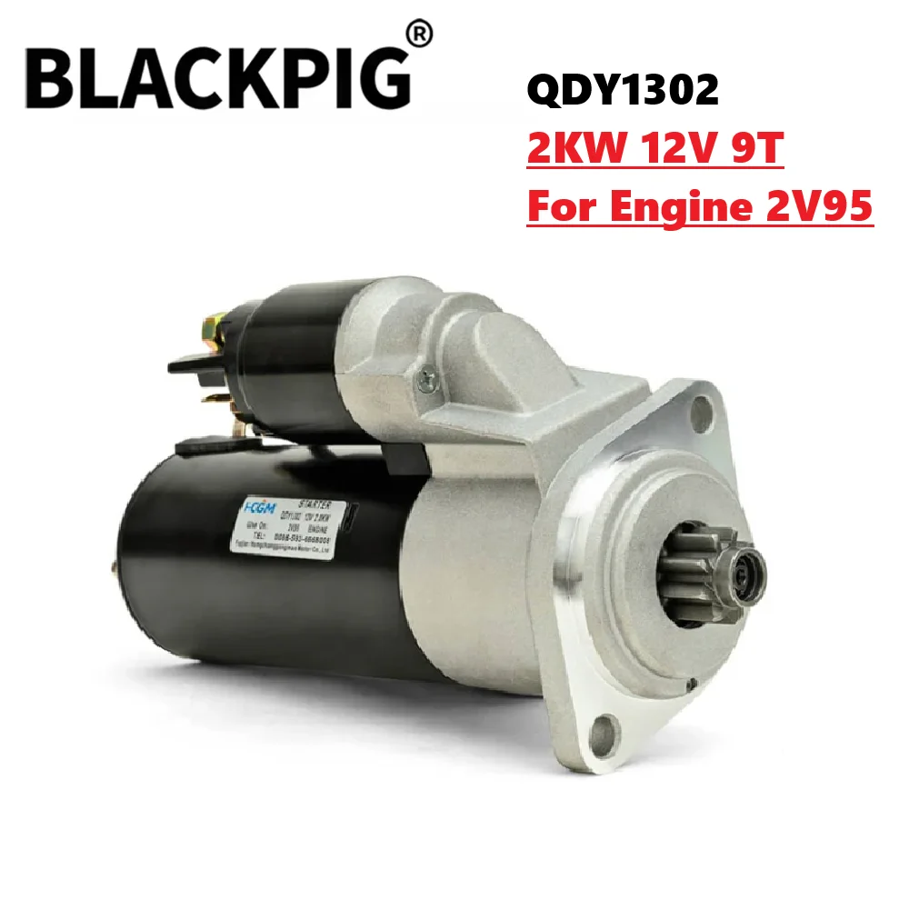 High Quatily QDY1302 2KW 12V 9T 9Teeth Starter Motor For 2V95 Diesel Engine Electric Motor Generator Parts Fast Starting Genset