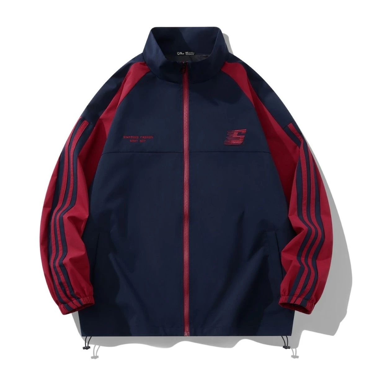 

Oversized Thin Windbreaker Men Stand Collar Sports Jacket Women Couples Contrast Vintage Jacket 90s Men Clothing