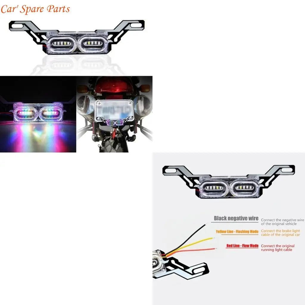 

Y4UA LED Brake Light Colorful Flashing Tail Light for Motorcycles & Electric Bikes