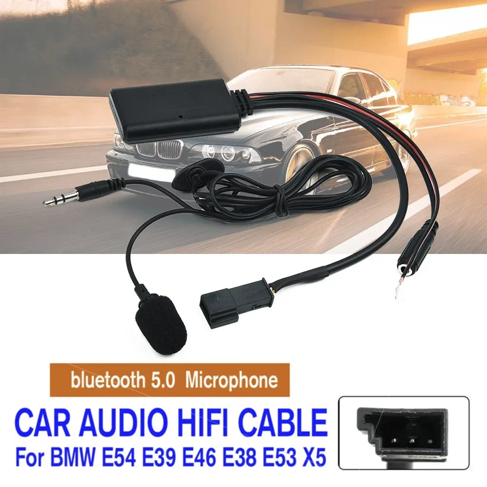 12V Car Audio HIFI Cable Adaptor Bluetooth 5.0 + Microphone For BMW E54 E39 E46 E38 E53 X5 Bluetooth Car Kit