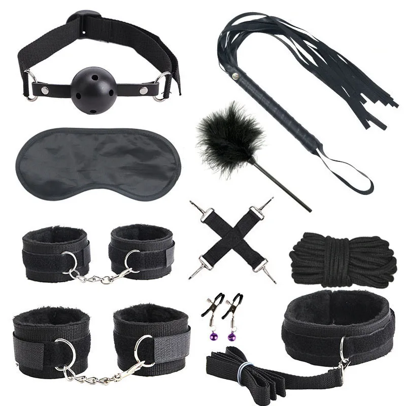 

Bondage Set Sex Toys For Adults Handcuffs Nipple Clamps BDSM Whip Spanking Sex Metal Anal Plug Vibrator Butt Bdsm Sex Toy Shop