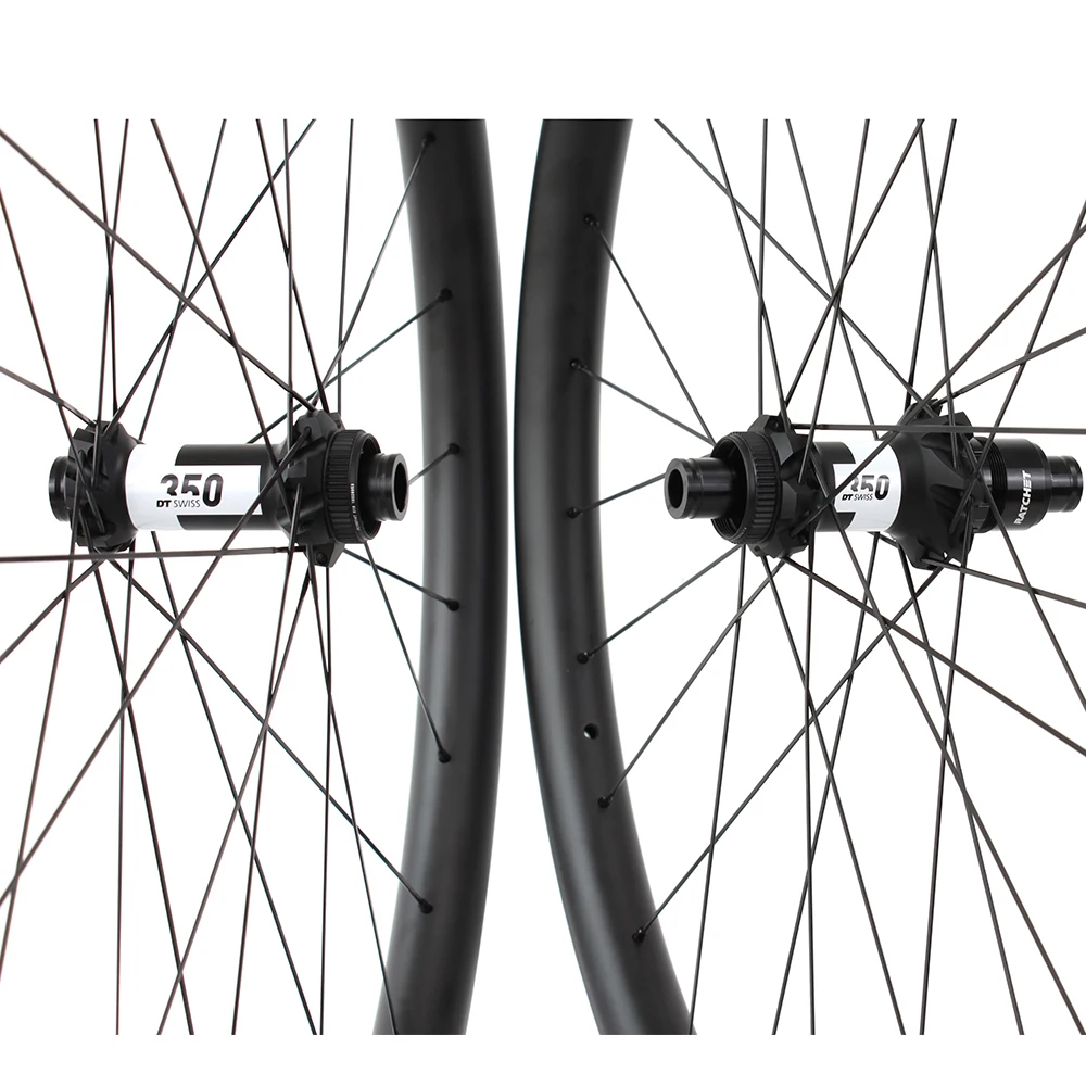 Lightweight Carbon MTB Wheelset 29 Ratchet System DT 350 Disc Rims 29 MTB Carbon Bicycle Wheel Tubeless Thru Axle/ Boost