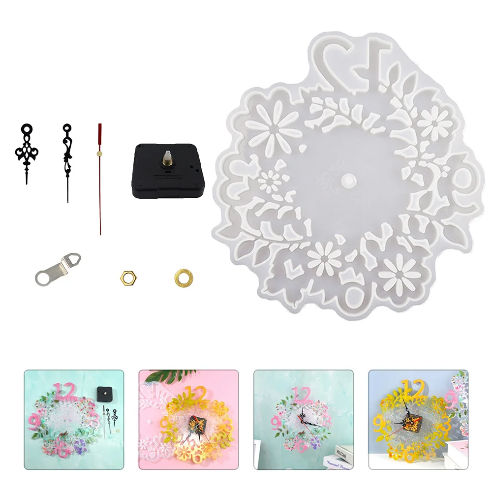 

Creative Floral Clock Mold for DIY Epoxy Crafts, Flexible and Safe Silicone Material, Excellent for Wall Decor Making