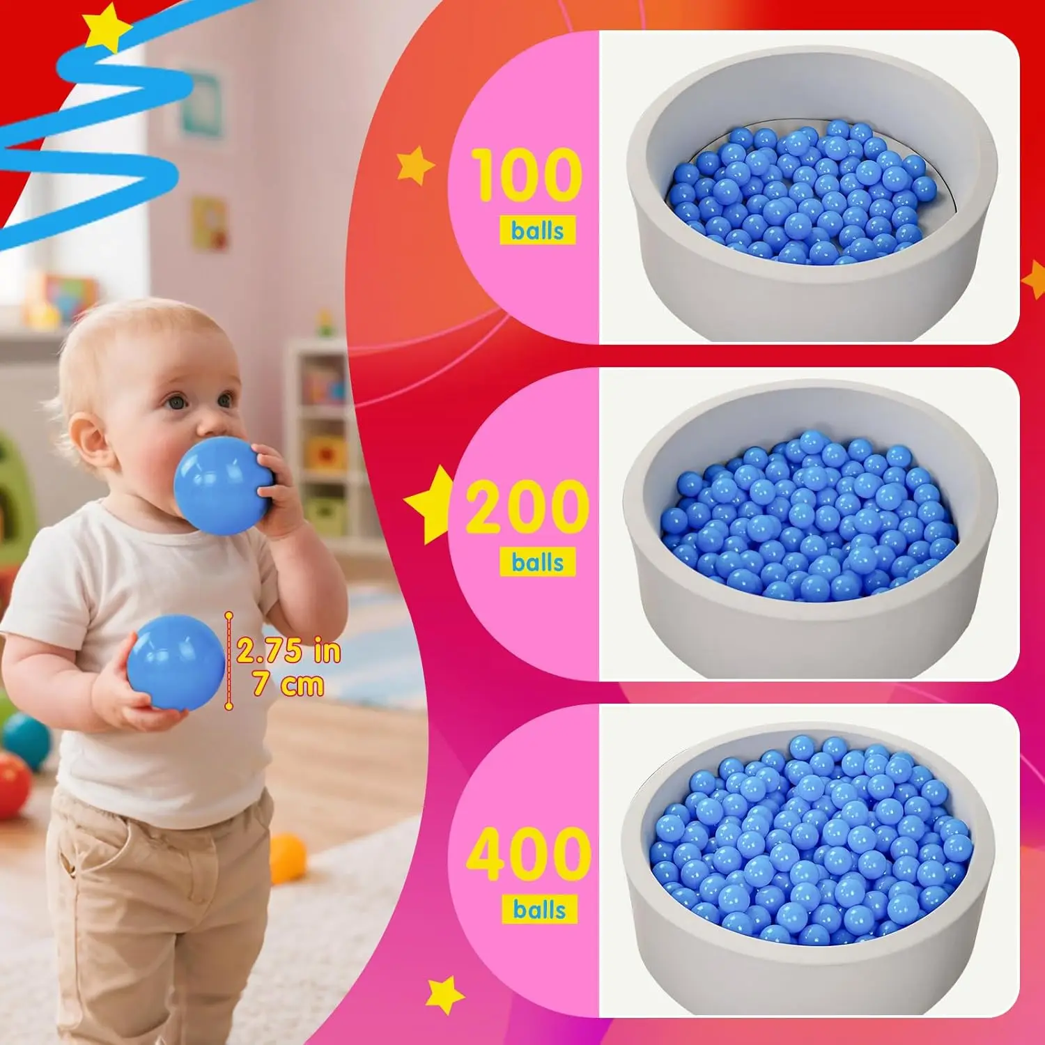 Bola pit bolas 100 bolas de jogo 2.75 Polegada milktea bege pérola branco, bolas de plástico para jogar tenda cercadinho decoração de festa