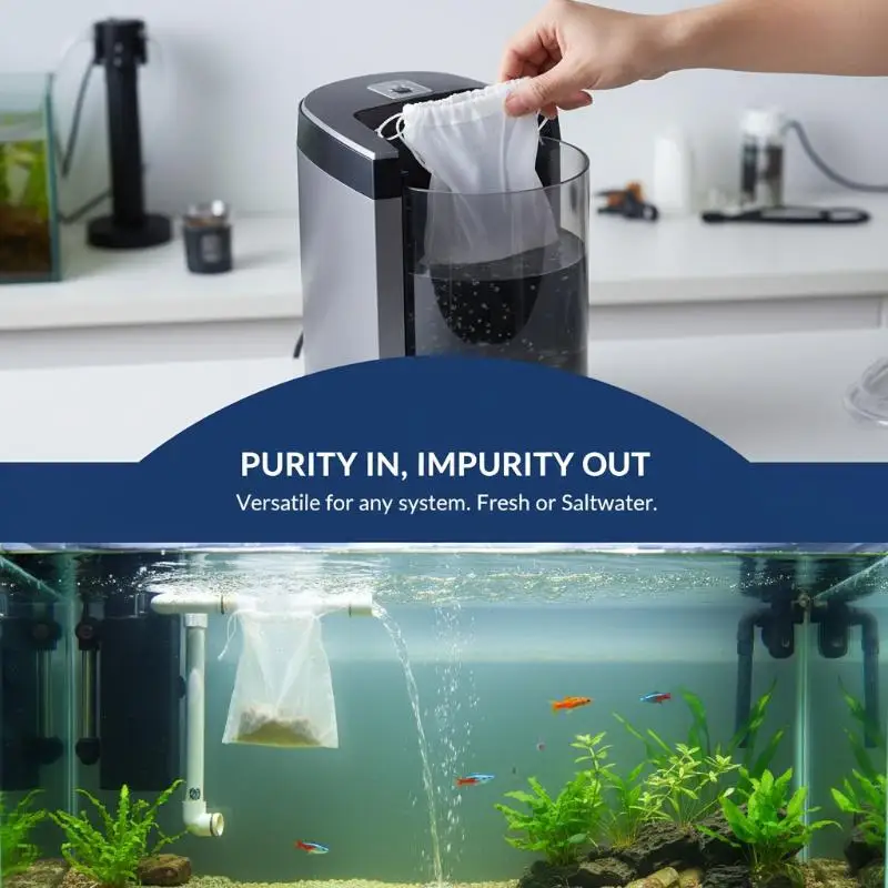 200-Mesh Filter Bag for Aquariums with Sturdy Drawstring for Professional Aquarists