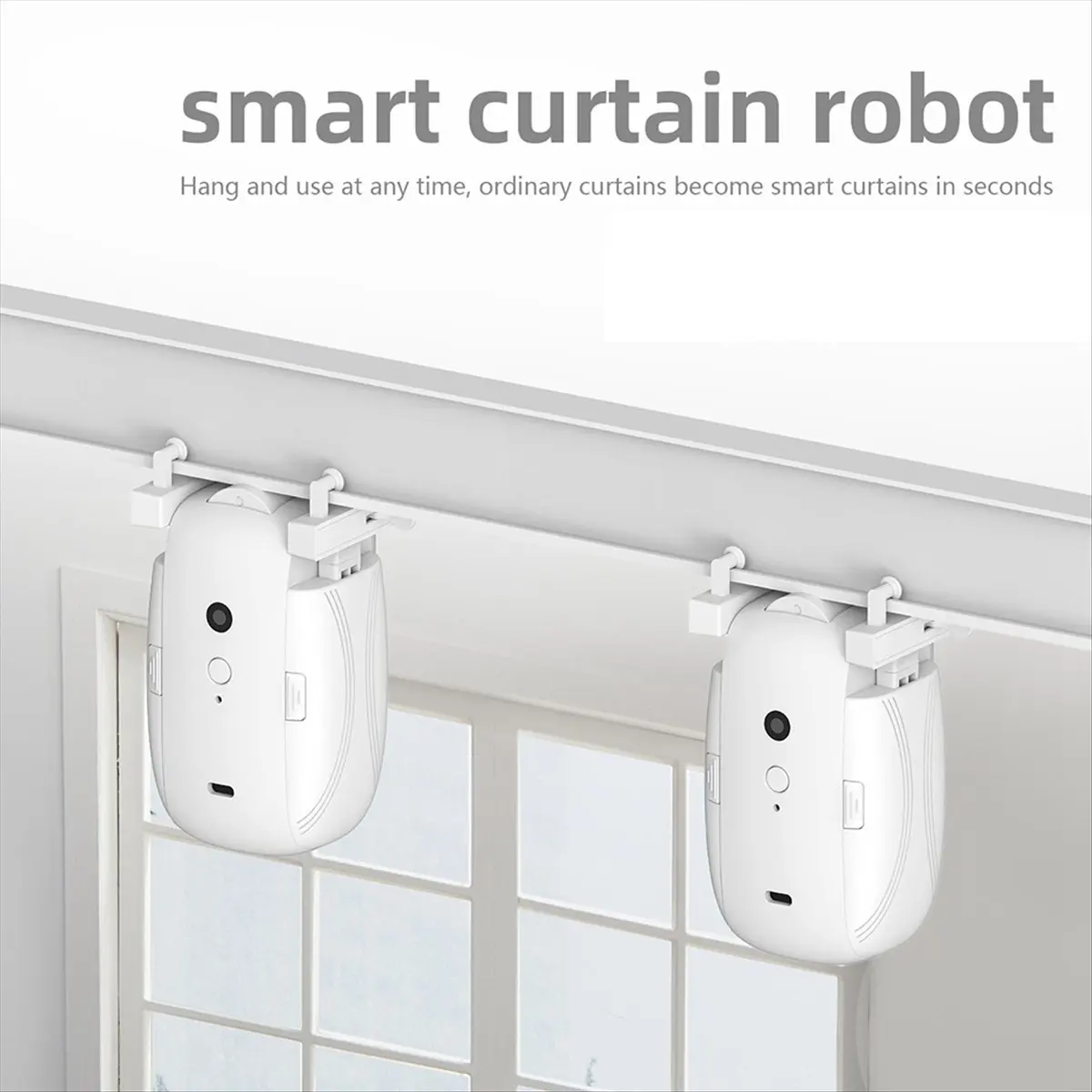 ^&*Summer sale- Dual TUYA Smart ZigBee Curtains Robot Roman Rod Track/T/U-Rail Tracks 3in1 Automatic Curtain Opener Curtain Moto