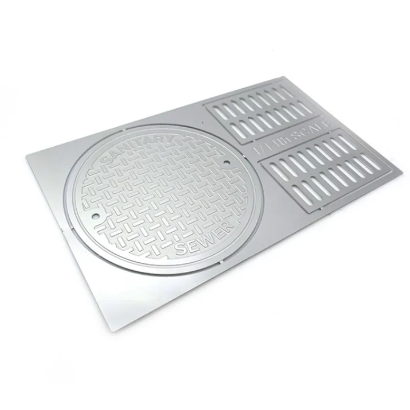 Dige Modell 1/14 oder 1/16 Maßstab Modellszene Kanaldeckel und Abflussöffnung Geätzte Metallteile 225 RC Zubehör – Detail 2