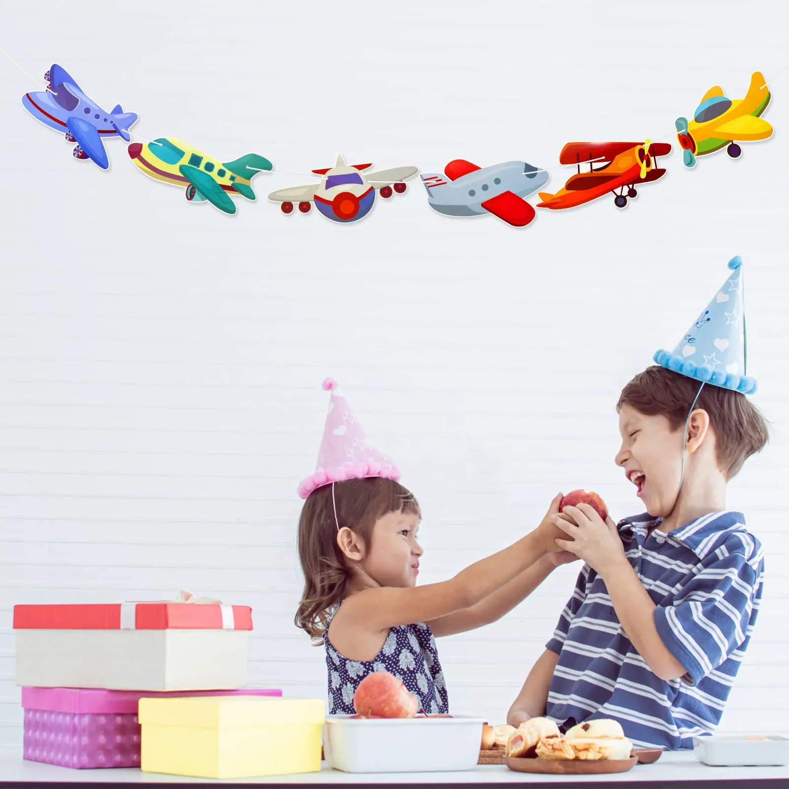 2 teile/satz Flugzeug Papier Girlande Banner für Kinder Pilot Geburtstag Dekoration Flugzeug Thema Party Liefert Dekor – Detail 4