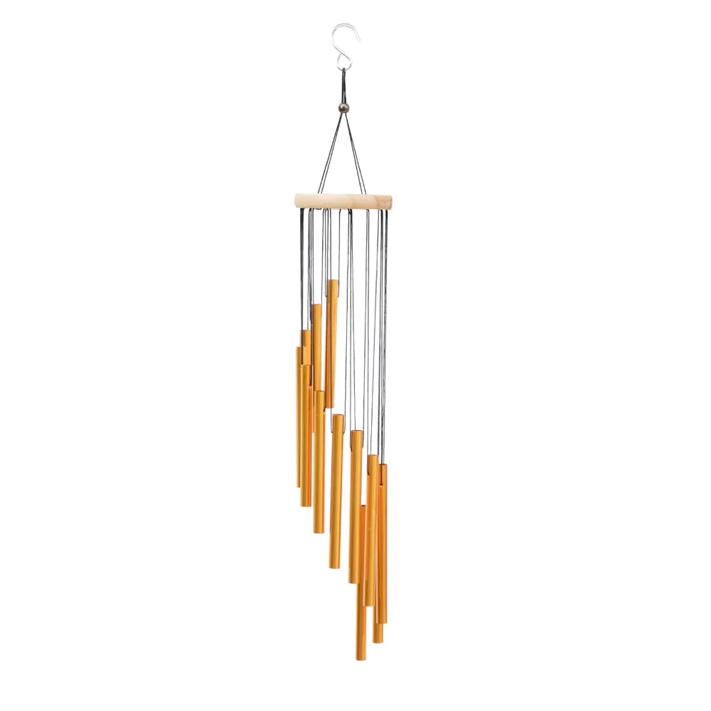 Colorful Outdoor Wind Chimes 12 Tubes With Hook Aluminum Tube Wind Chime Hollow Metal Tubes Home Decoration Hanging Wind Chimes
