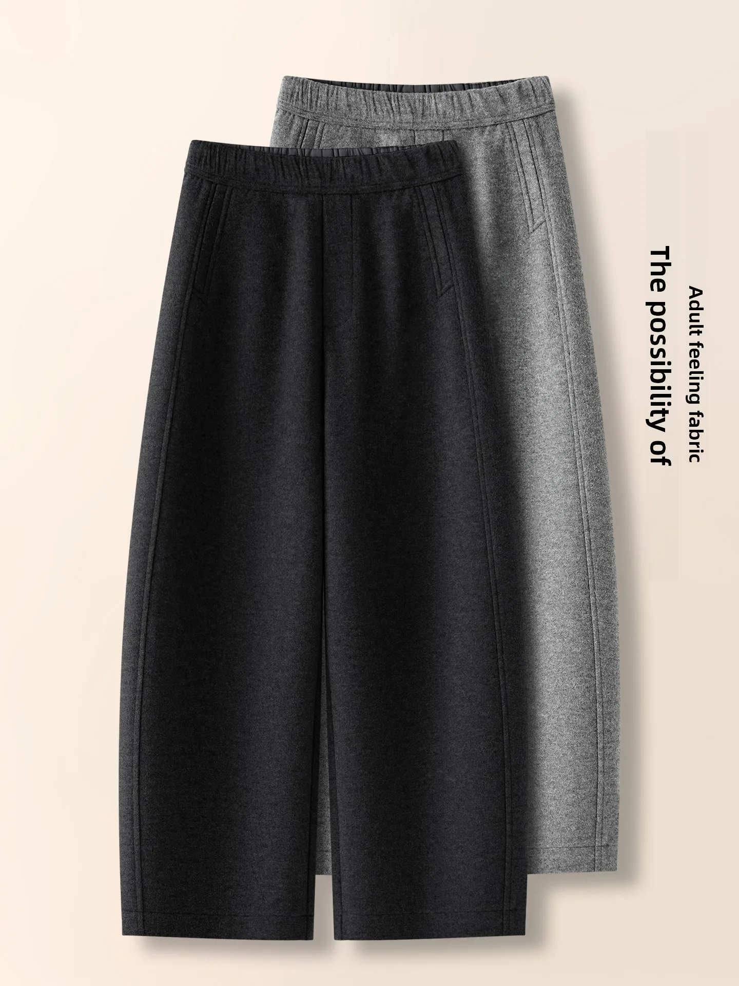 

Женские шерстяные брюки с высокой талией, осенне-зимние, новые, свободные, повседневные, на флисовой подкладке, прямого кроя