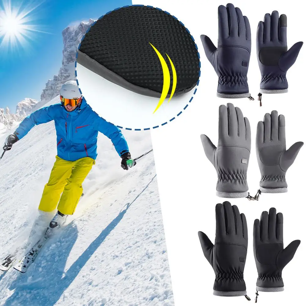 Men Ski Gloves Winter -20 Degrees Cold-proof Windproof Anti Waterproof Gloves Keep Slip Male Soft Comfortable Warm Light O4Y0