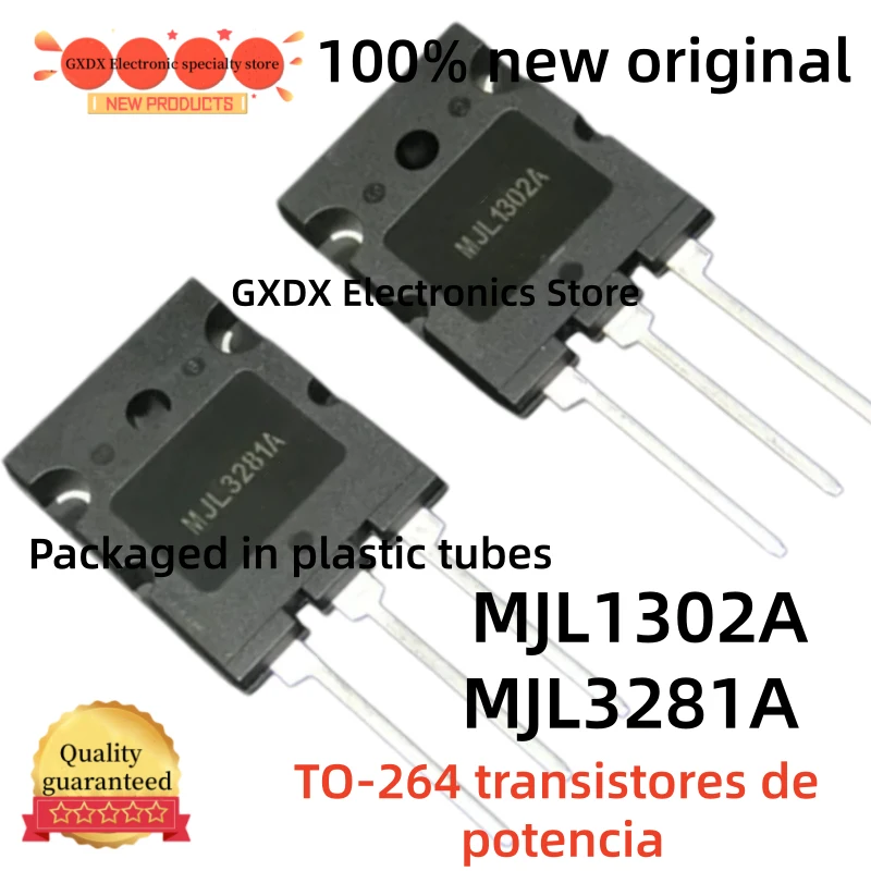 5-10-20pairs/5units of original power transistors MJL1302A + MJL3281A TO-264 MJL1302 MJL3281 1302A 3281A in stock